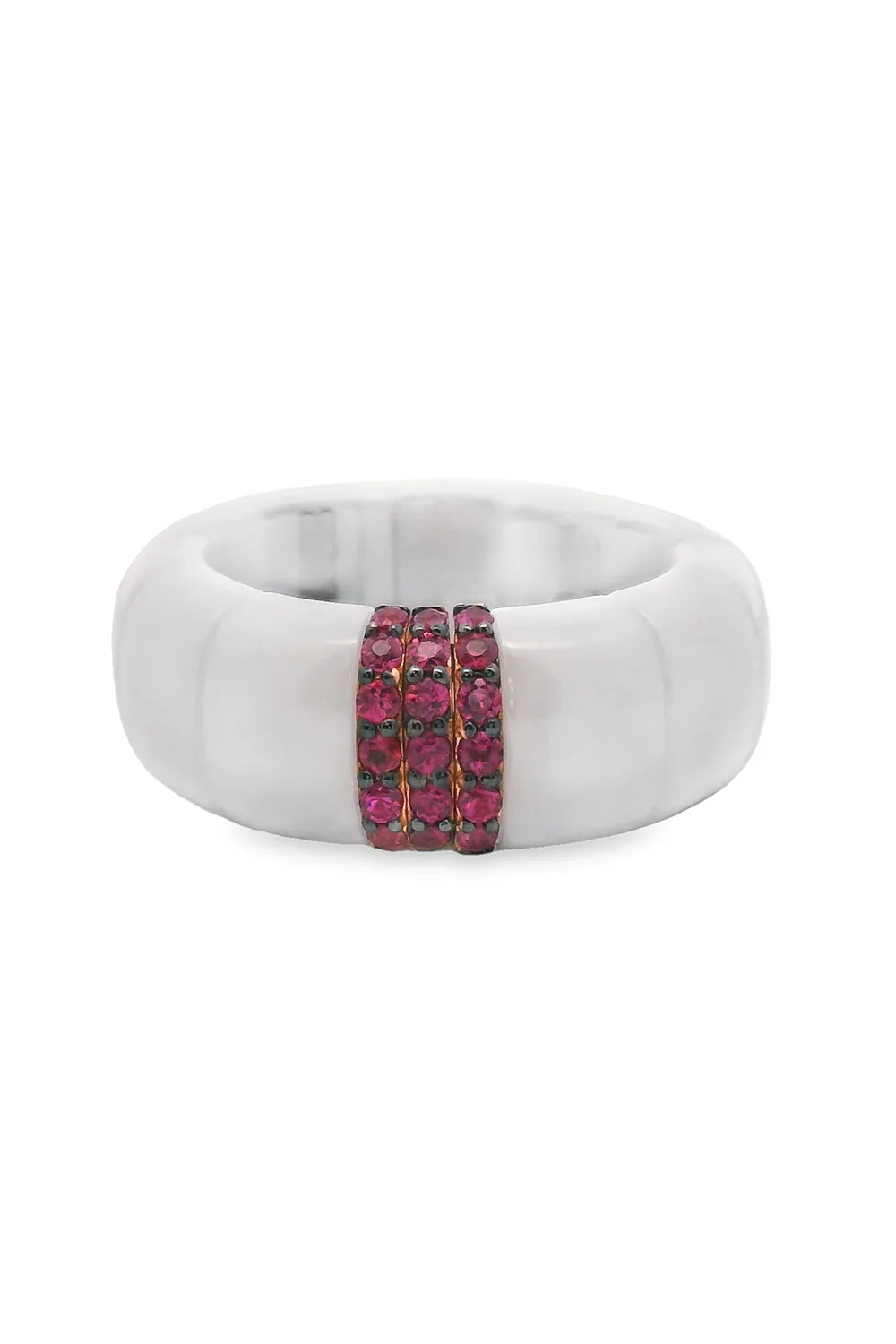 White Ceramic Ruby Pura Ring