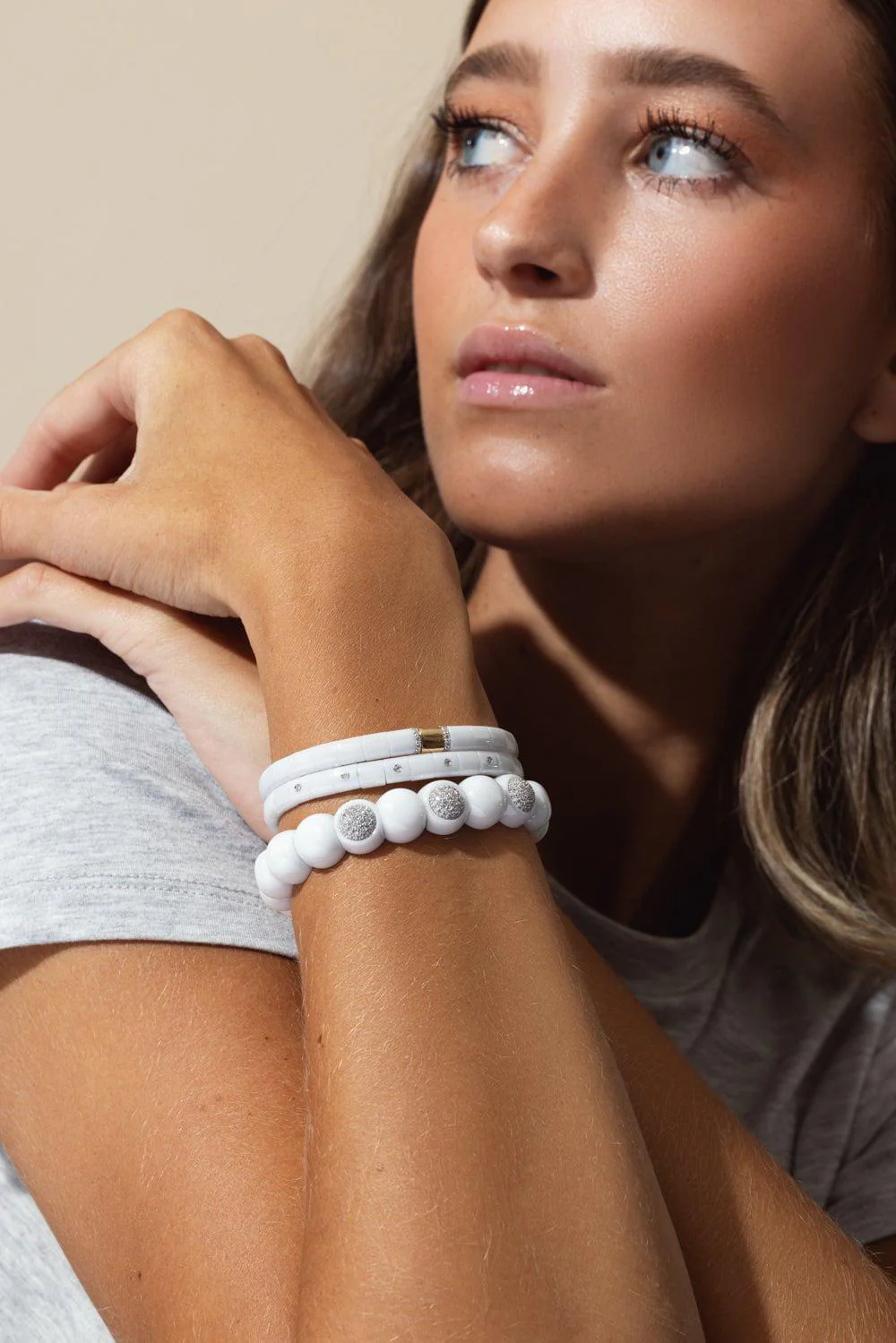 White Ceramic Section Pura Bracelet - Image 4