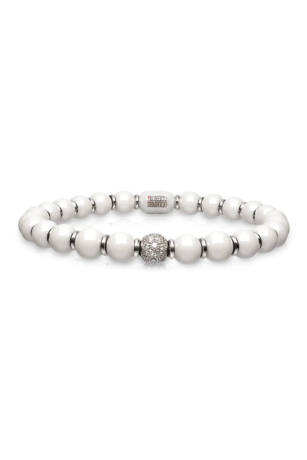 White Ceramic Sfera Stretch Bracelet