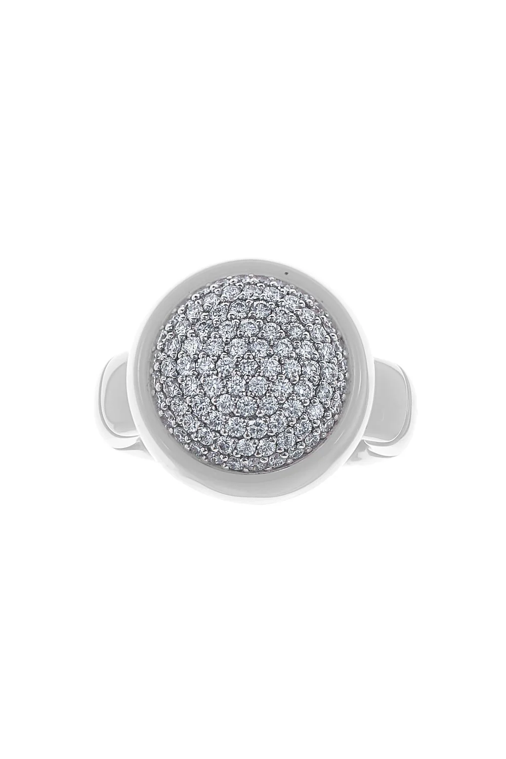 White Ceramic Stretch Dama Ring