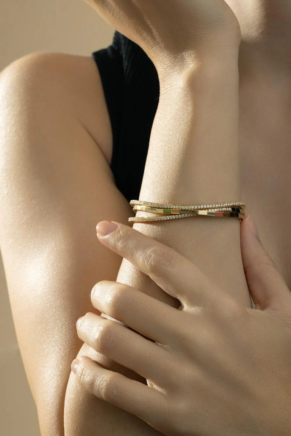 White Diamond Stretch Extensible Tennis Bracelet - Image 4