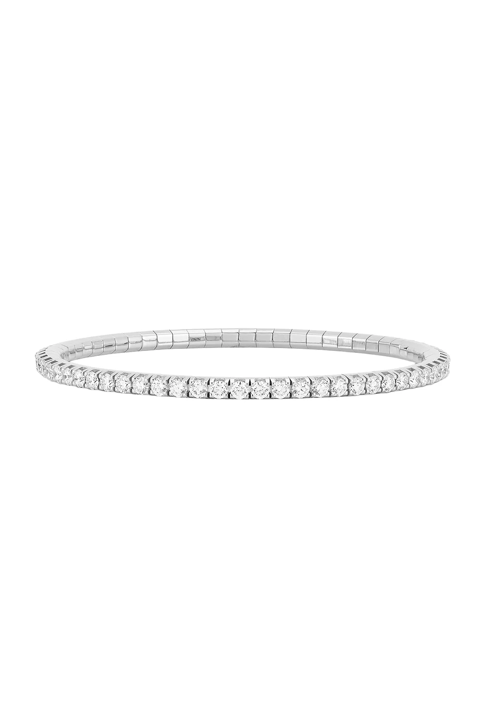 White Diamond Stretch Extensible Tennis Bracelet