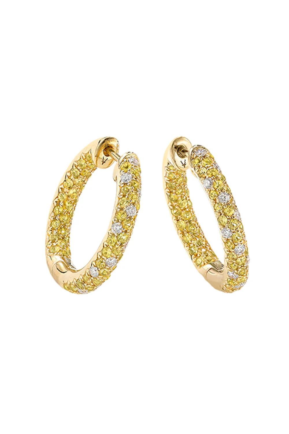 Disco Sister Yellow Sapphire Hoop Earrings