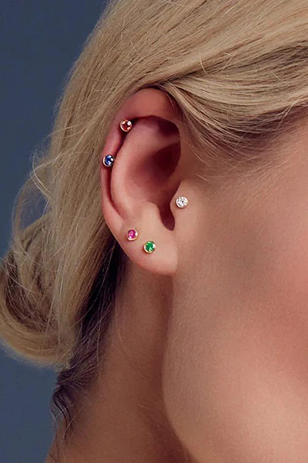 Pink Sapphire Strobe Stud Earring - Image 2