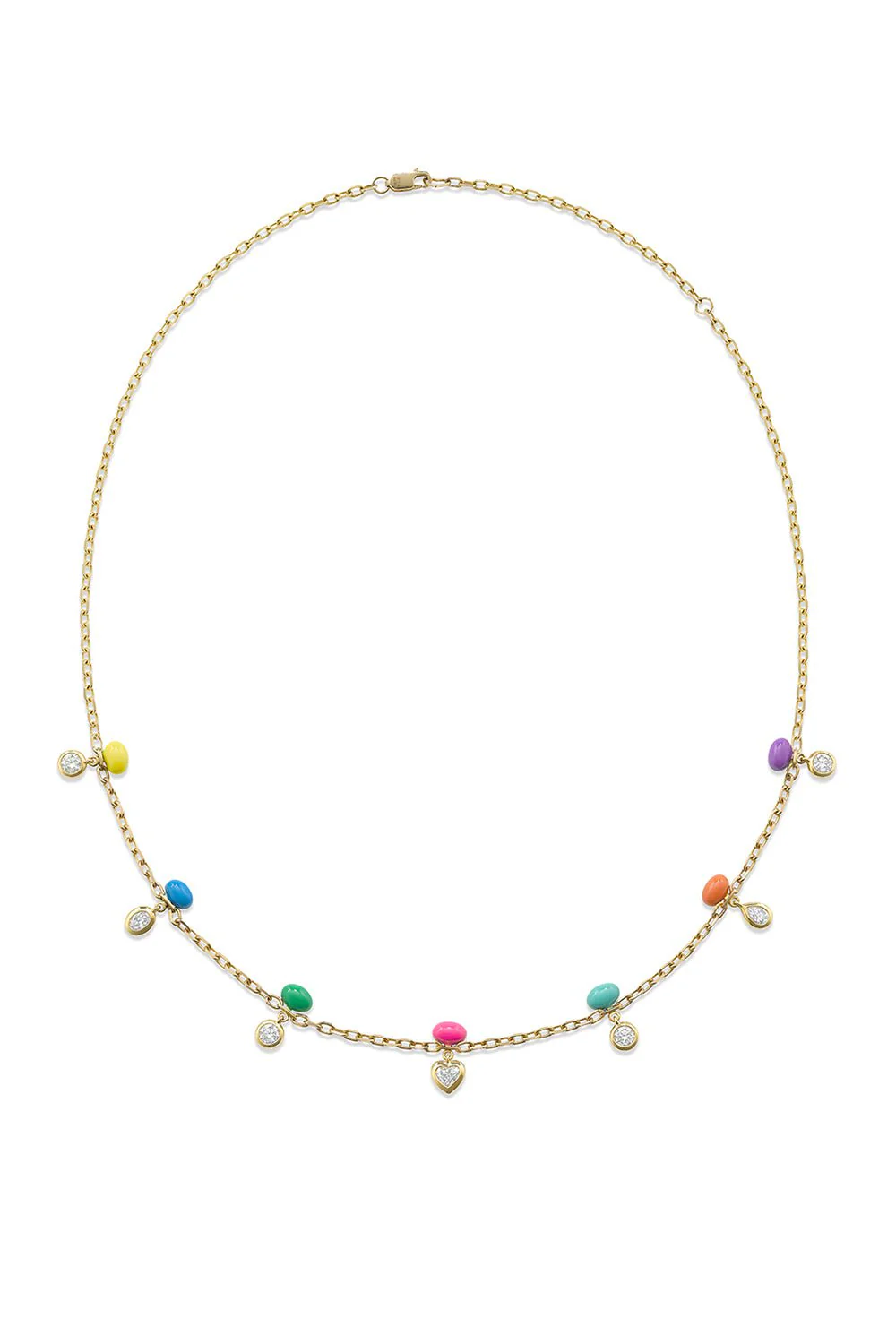 Rainbow Enamel Sputnik Necklace