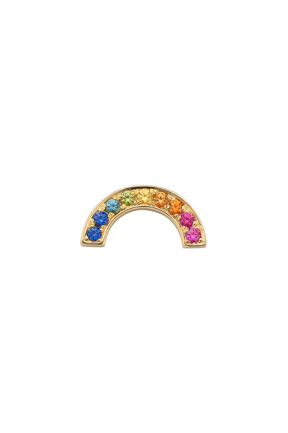 Rainbow Sapphire Stud Earring