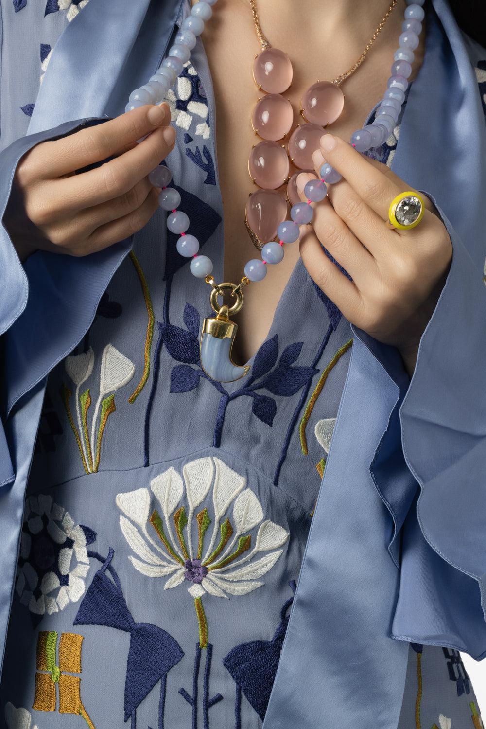 Rebel Chalcedony Bead Necklace - Image 3