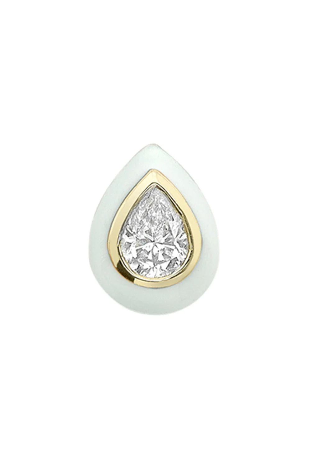 White Enamel Spock Medium Stud Earring