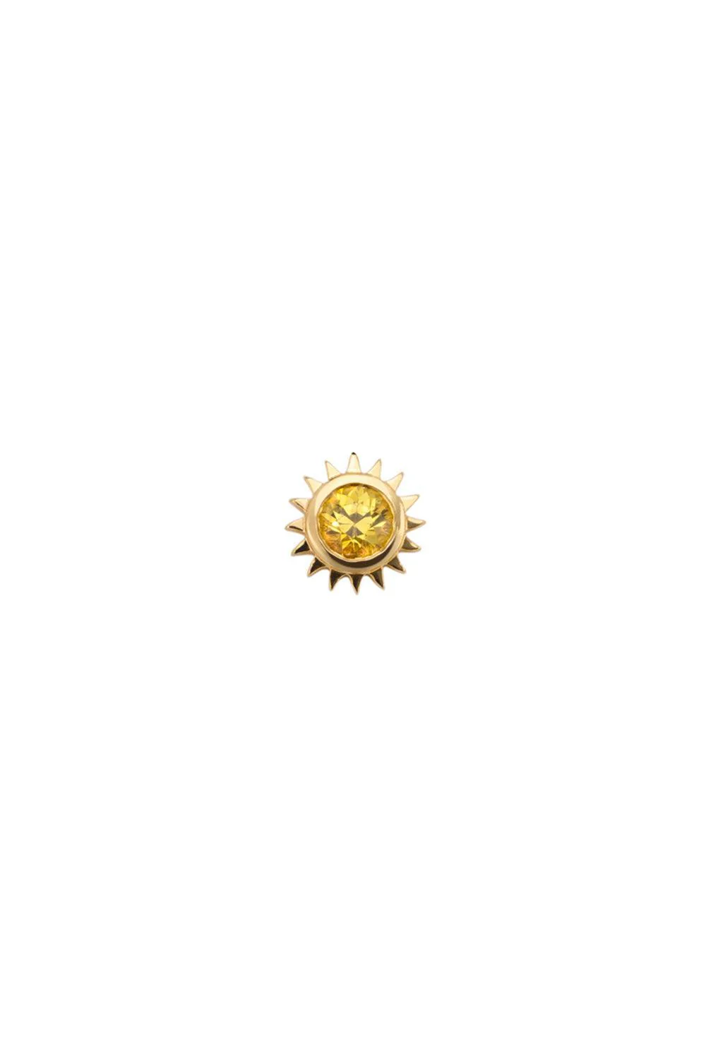 Yellow Sapphire Sun Stud Earring