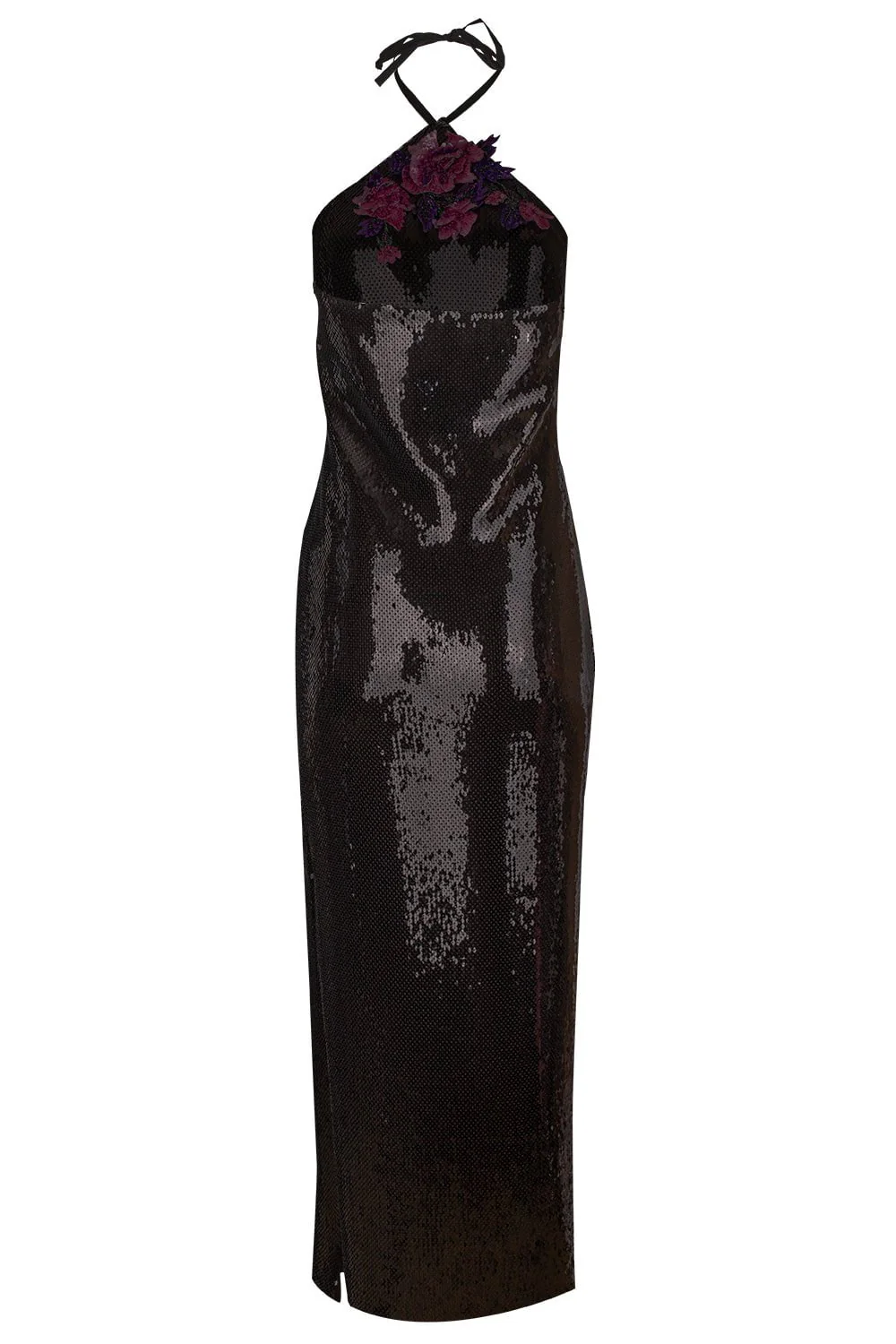 Sequin Halterneck Floral Gown - Image 4