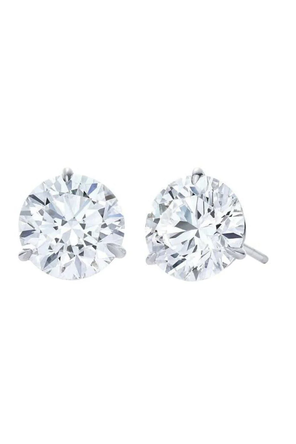 Round Diamond Stud Earrings - 3.04ct