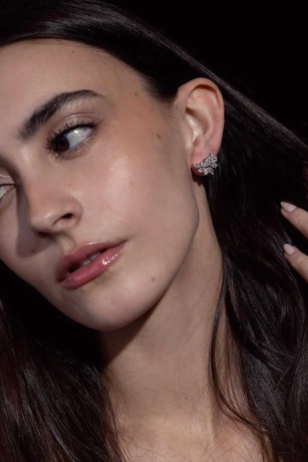 Cluster Diamond Stud Earrings - Image 3