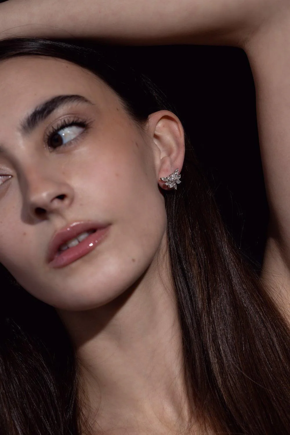 Cluster Diamond Stud Earrings - Image 4