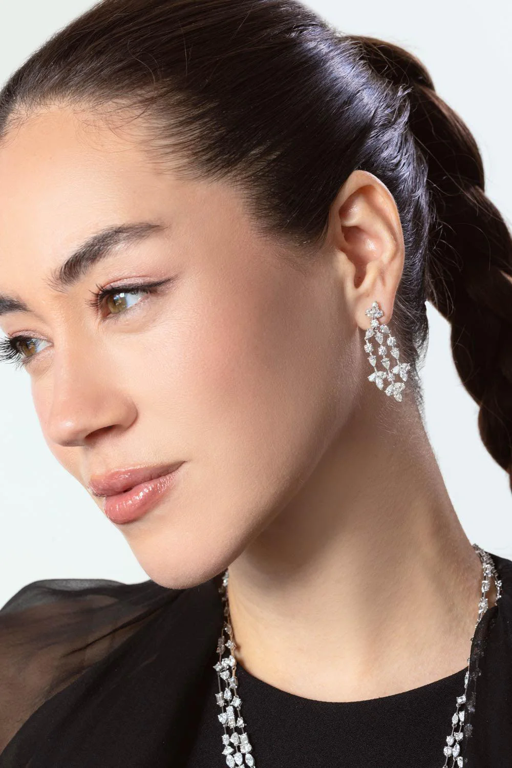 Diamond Cascade Drop Earrings - Image 2