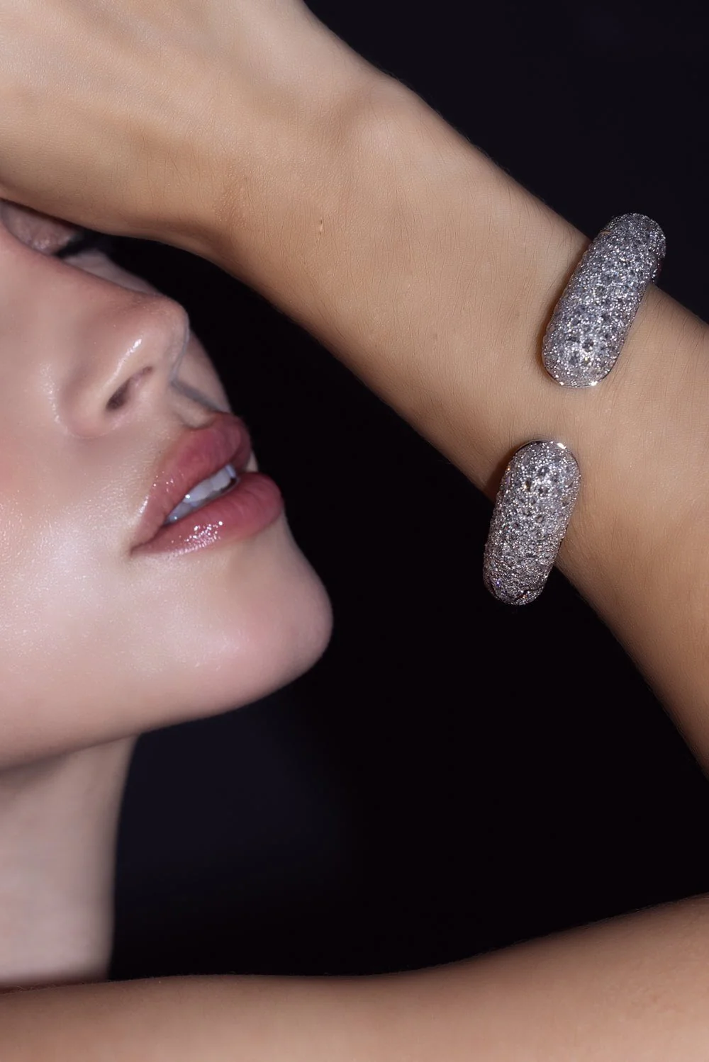 Diamond Open Bangle Bracelet - Image 2