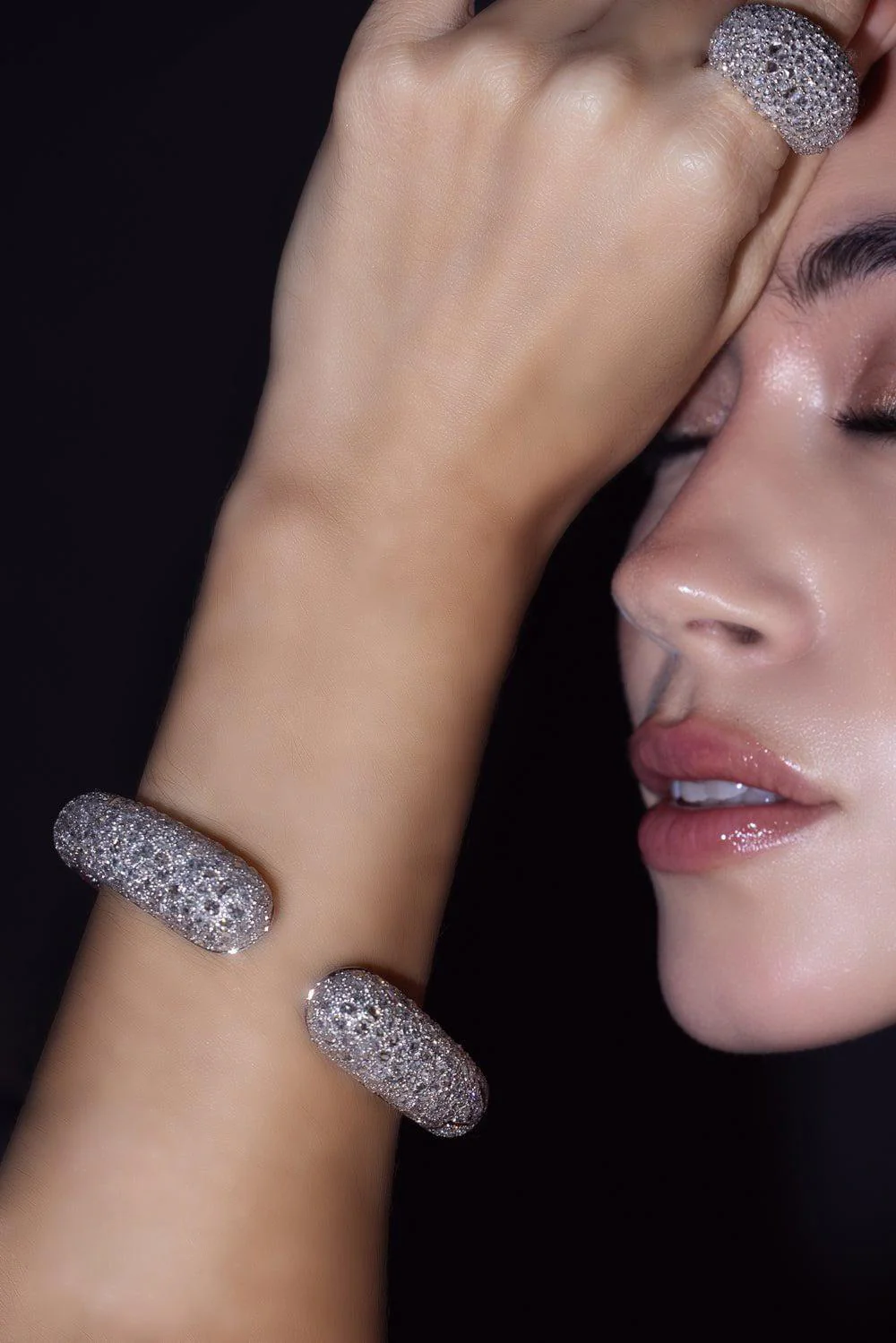 Diamond Open Bangle Bracelet - Image 4