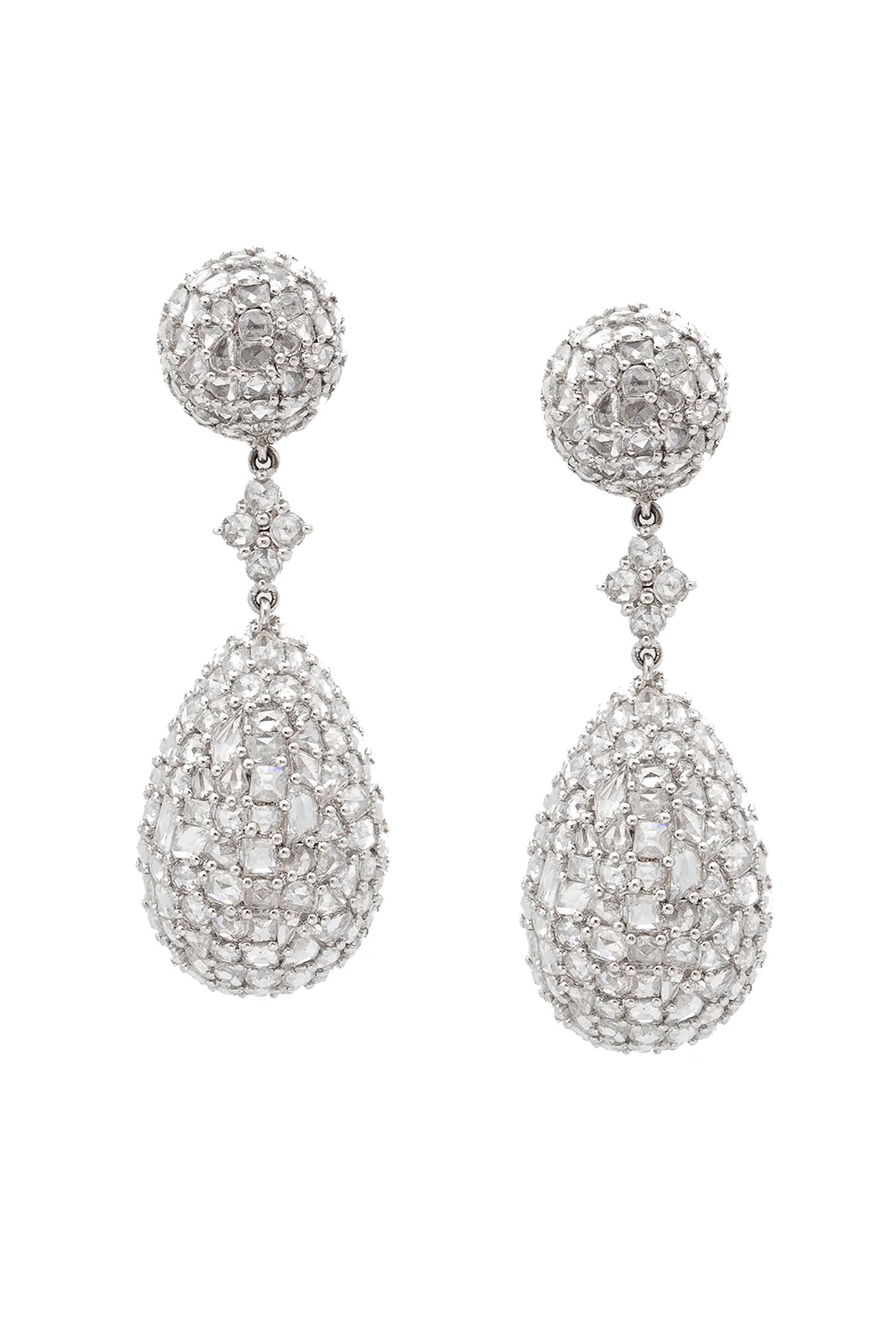 Diamond Three Drop Earrings
