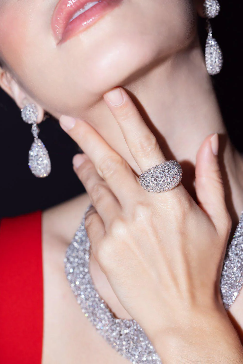 Diamond Three Drop Earrings - Image 3