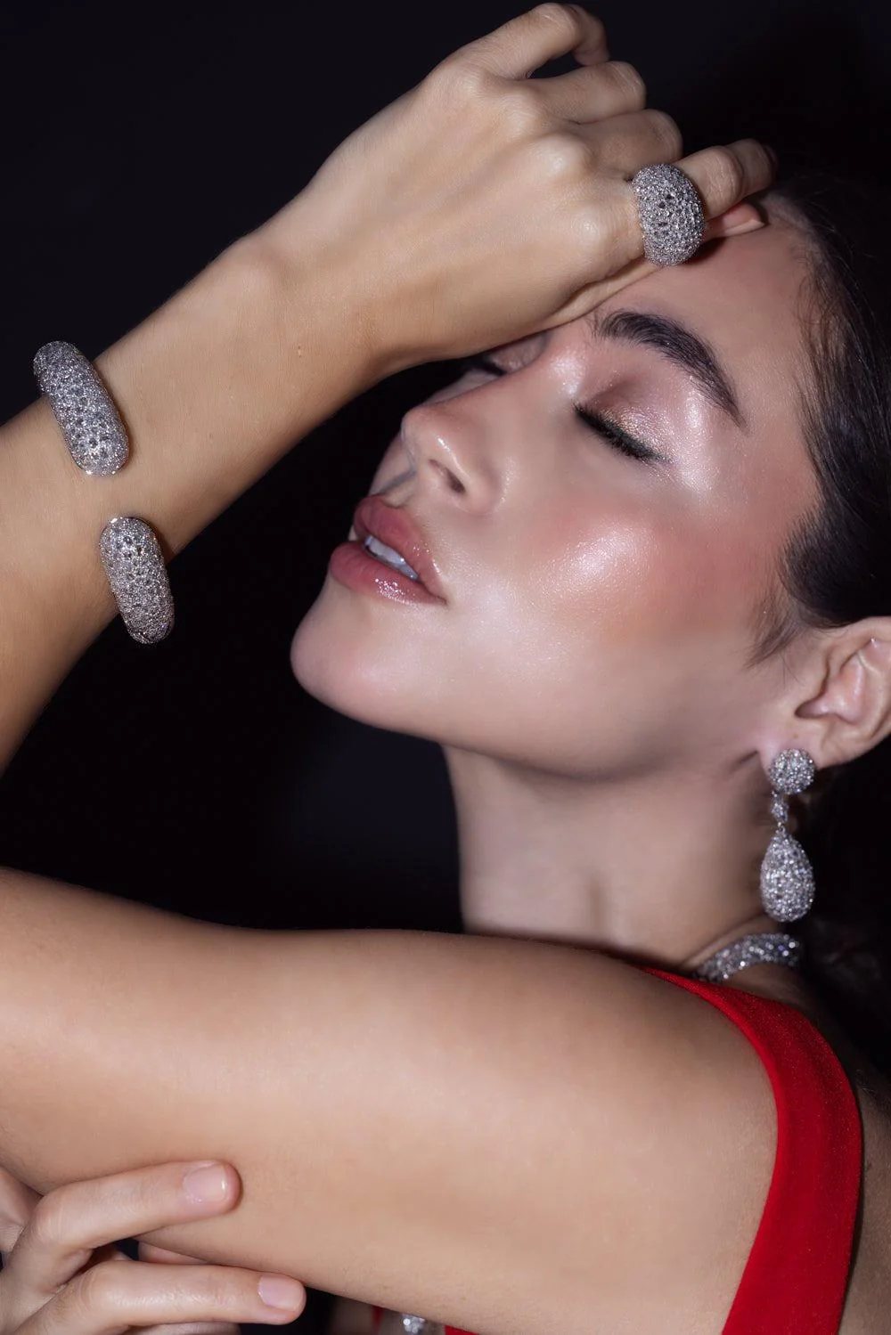 Diamond Three Drop Earrings - Image 4