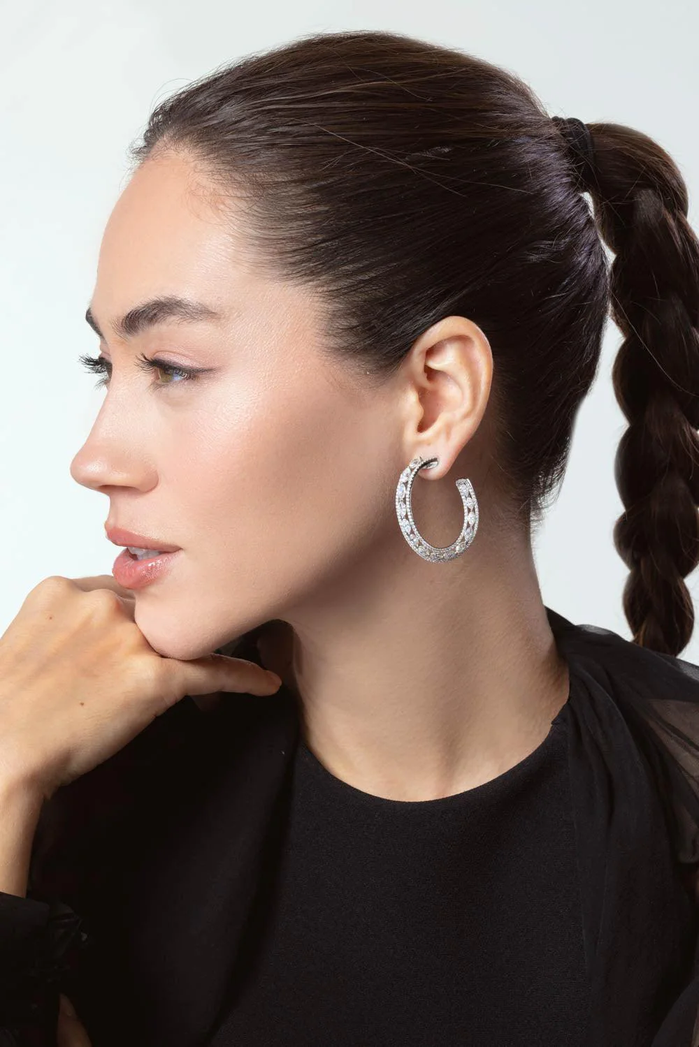 Meridian Diamond Cresent Earrings - Image 4
