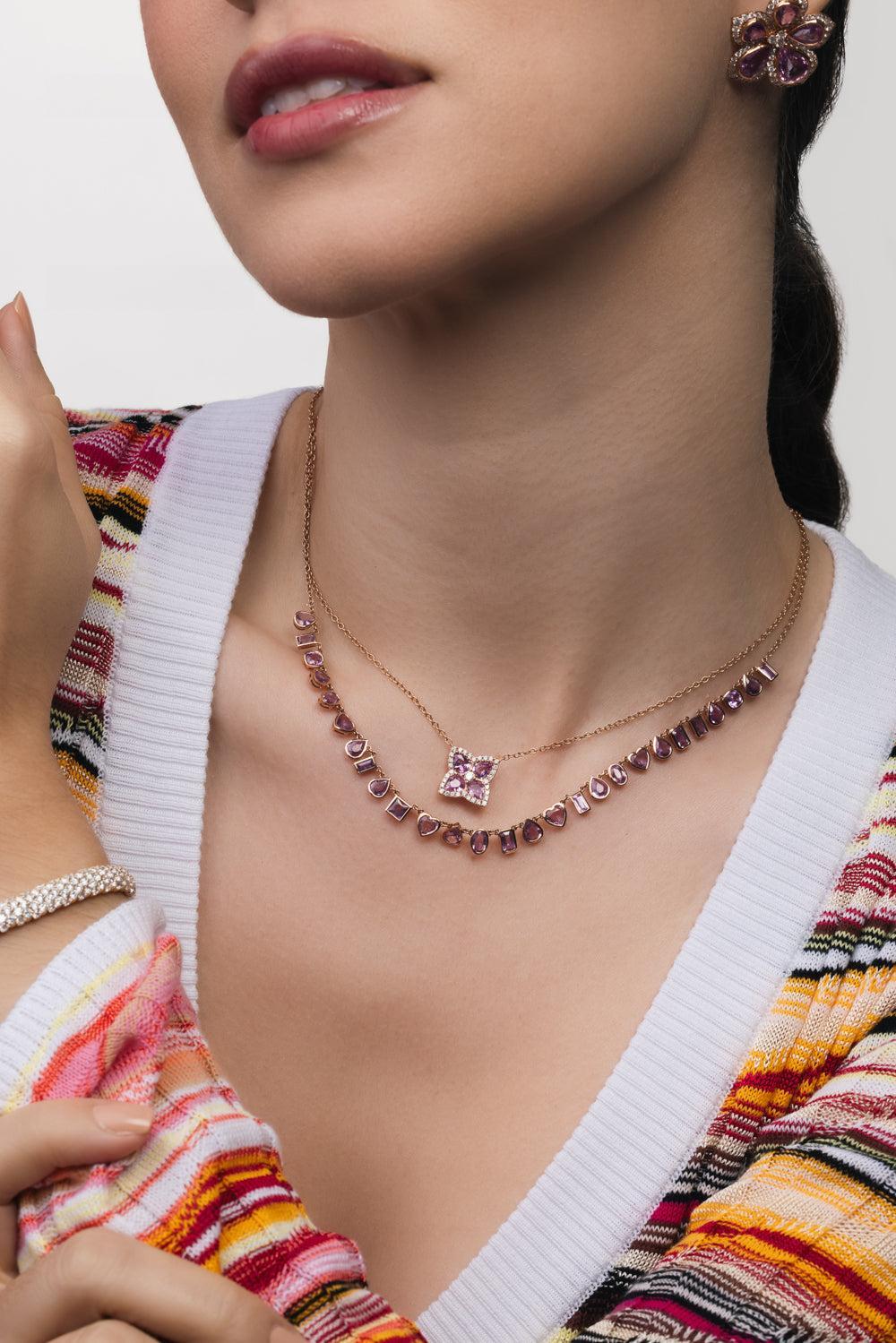 Amaryllis Pink Sapphire Necklace - Image 3
