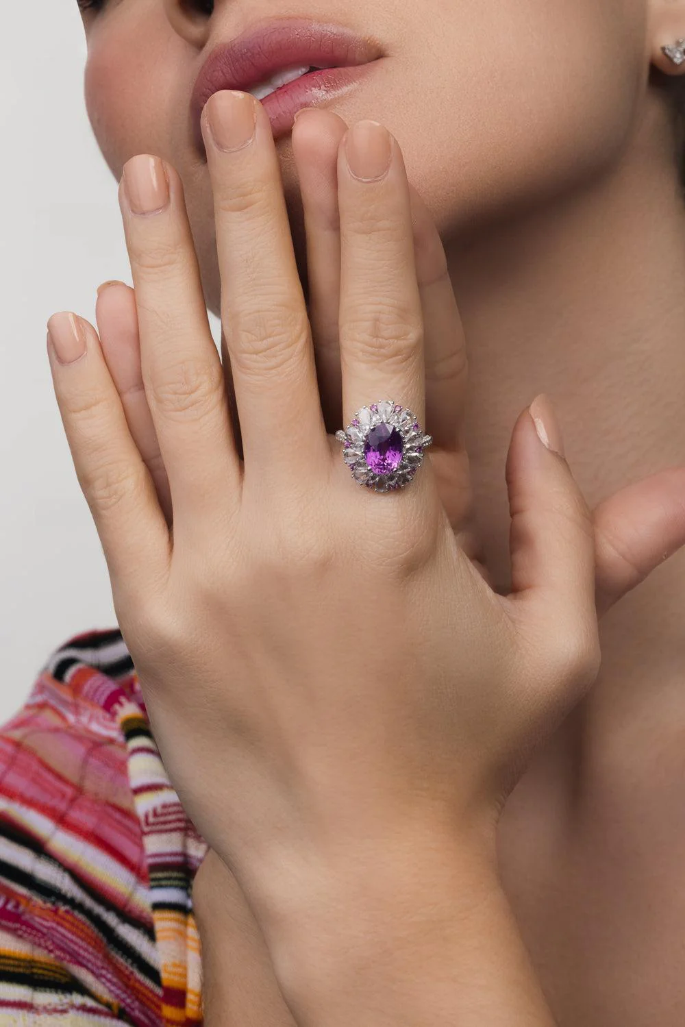 Andante Pink Sapphire Cocktail Ring - Image 2