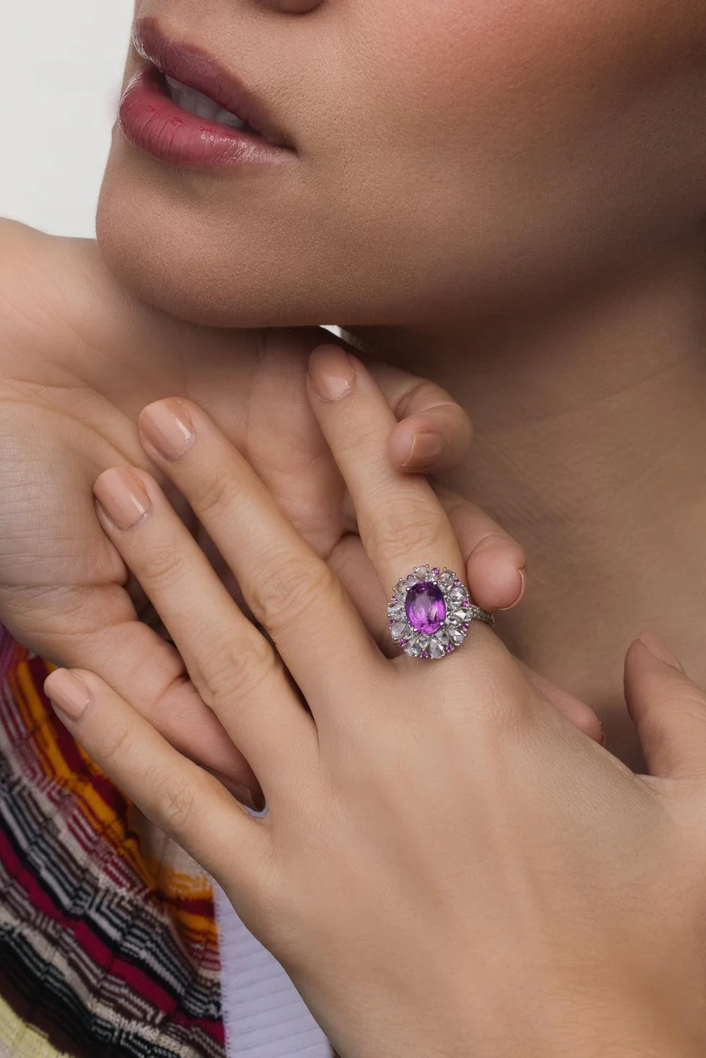 Andante Pink Sapphire Cocktail Ring - Image 4
