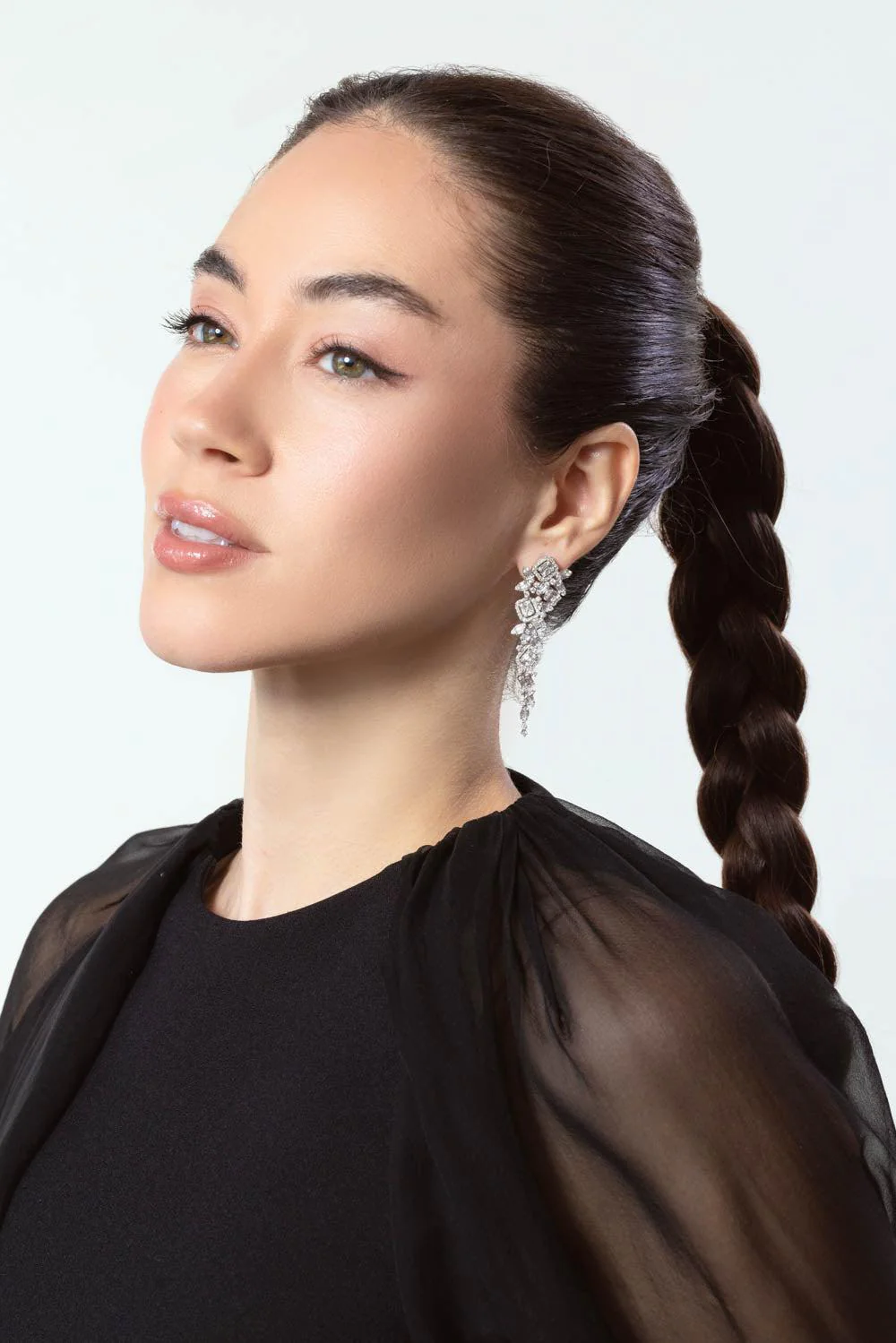 Baguette Diamond Long Earrings - Image 4