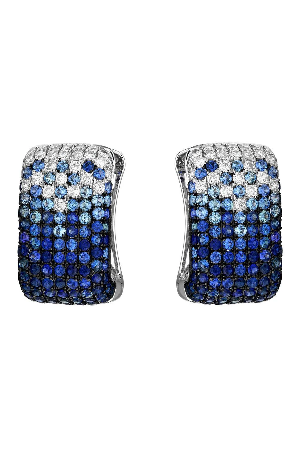 Blue Sapphire Diamond Ombre Earrings