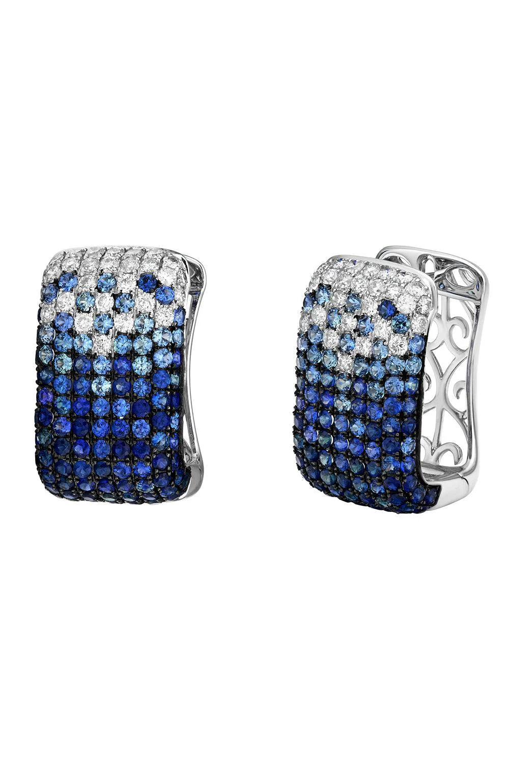 Blue Sapphire Diamond Ombre Earrings - Image 5