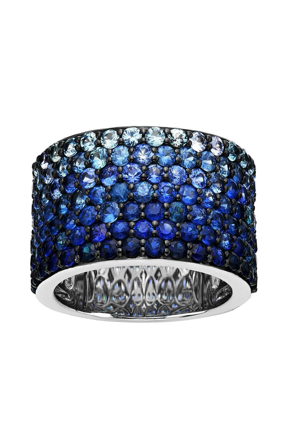 Blue Sapphire Ombre Cigar Ring - Image 6
