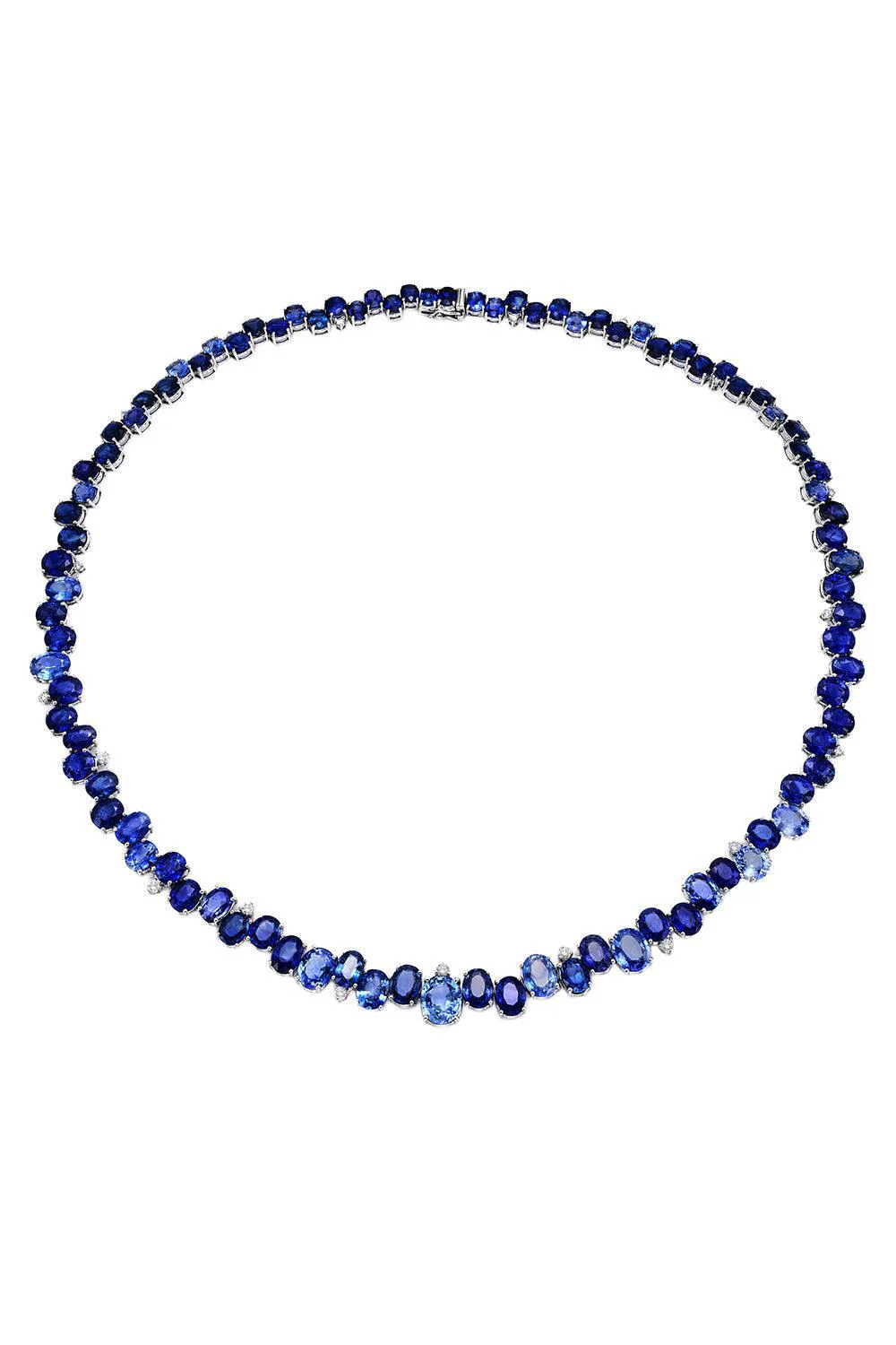 Blue Sapphire Zig Zag Necklace