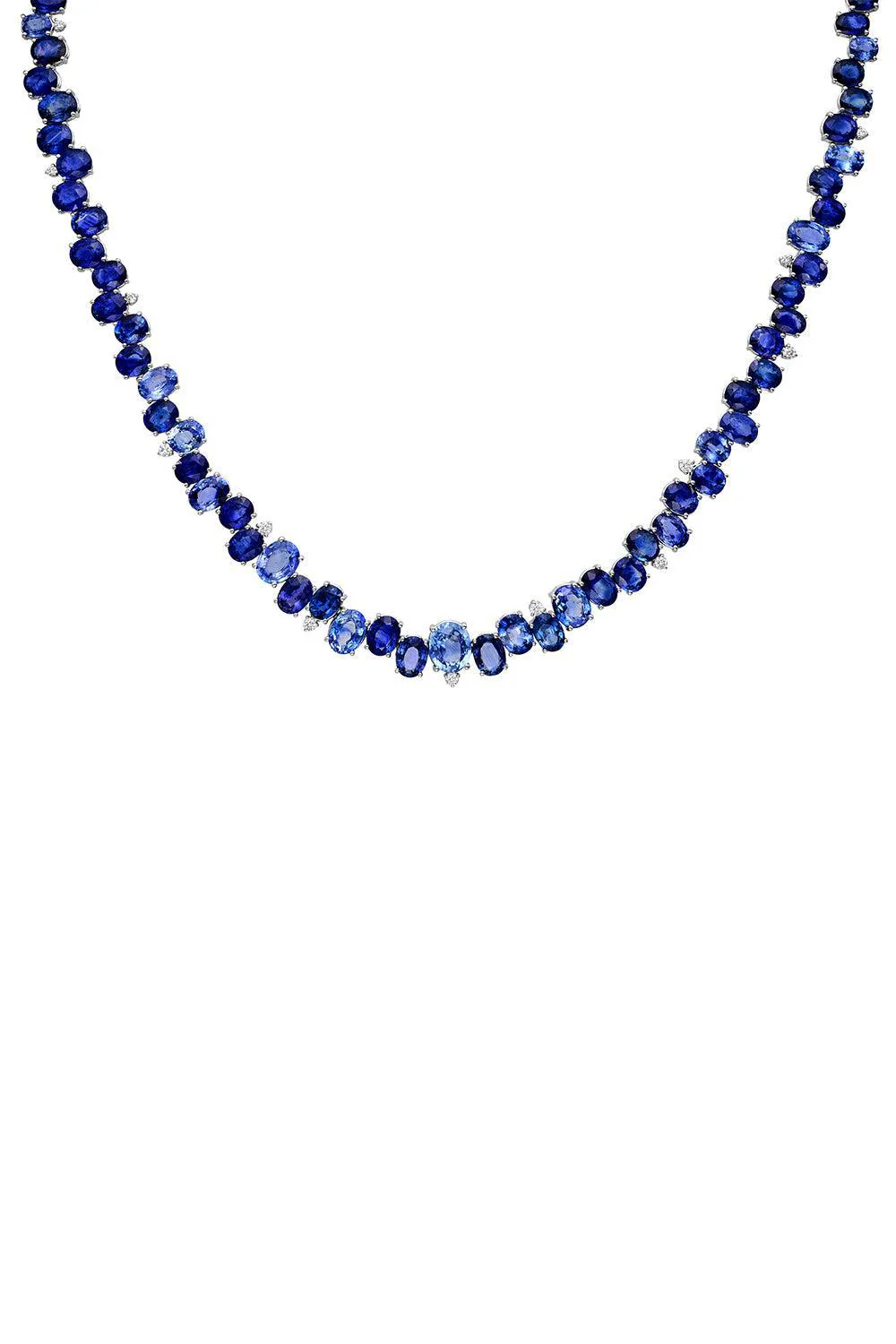 Blue Sapphire Zig Zag Necklace - Image 6