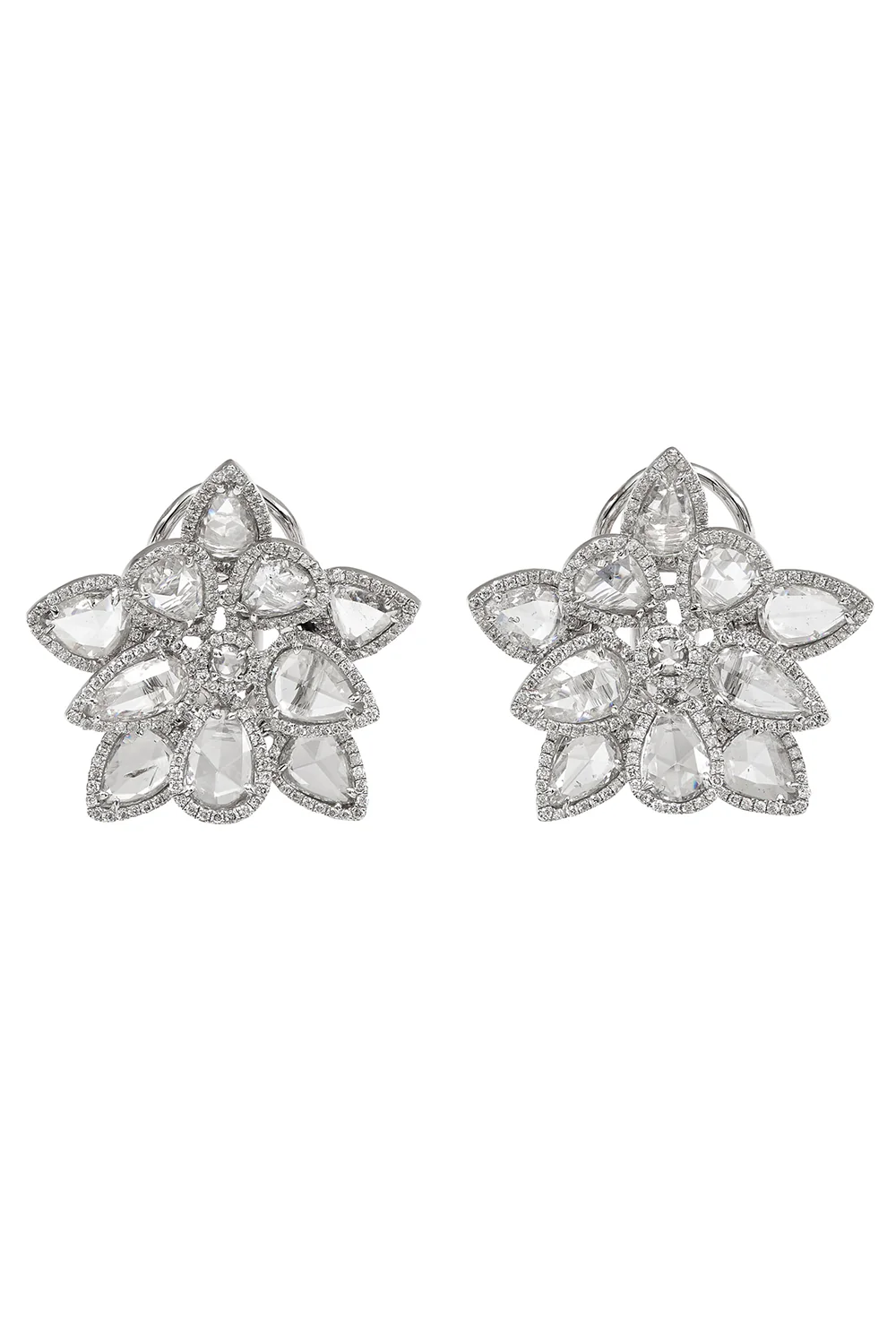 Desert Blooms Rose Cut Diamond Stud Earrings