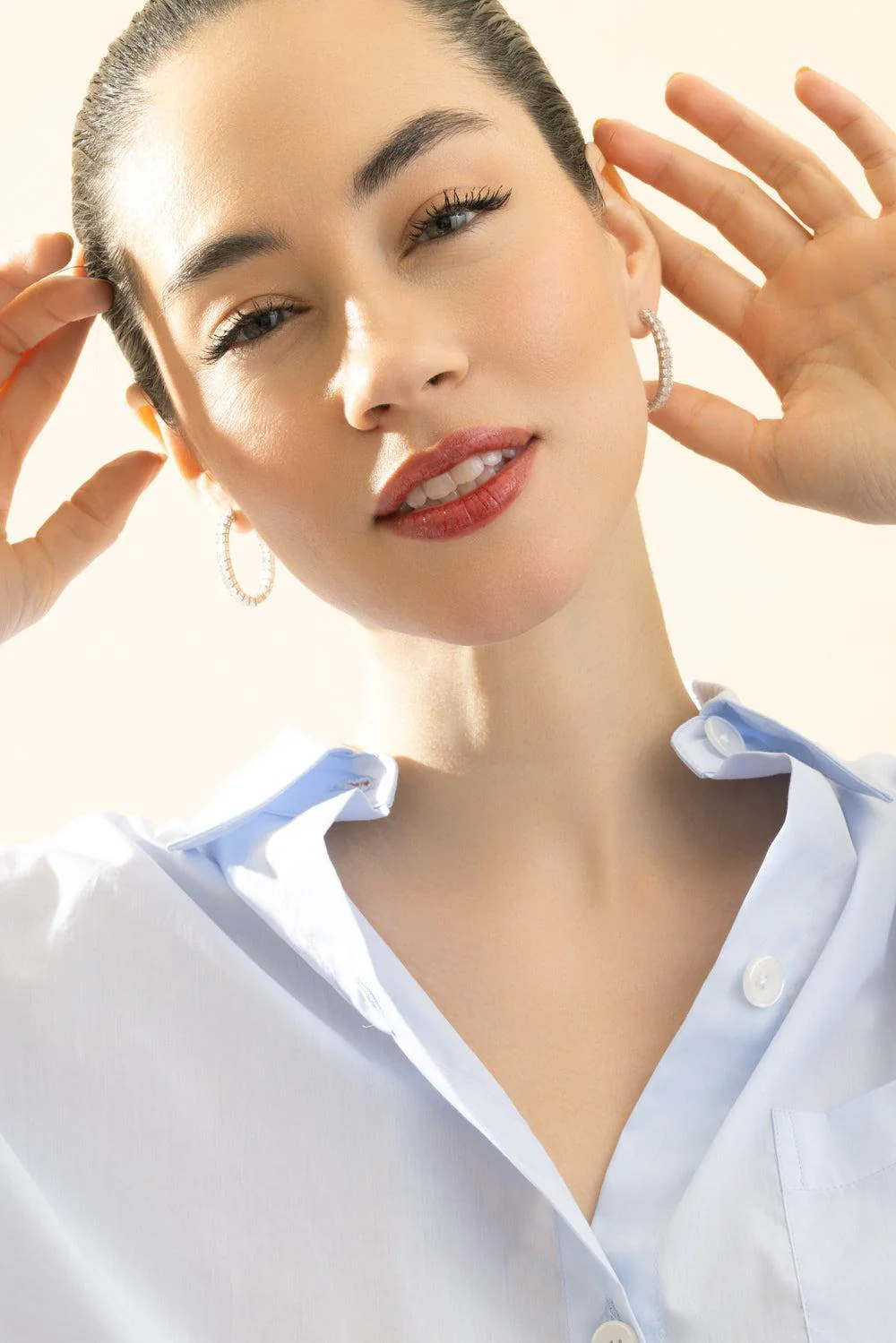 Diamond Scintilate Hoop Earrings - Image 3