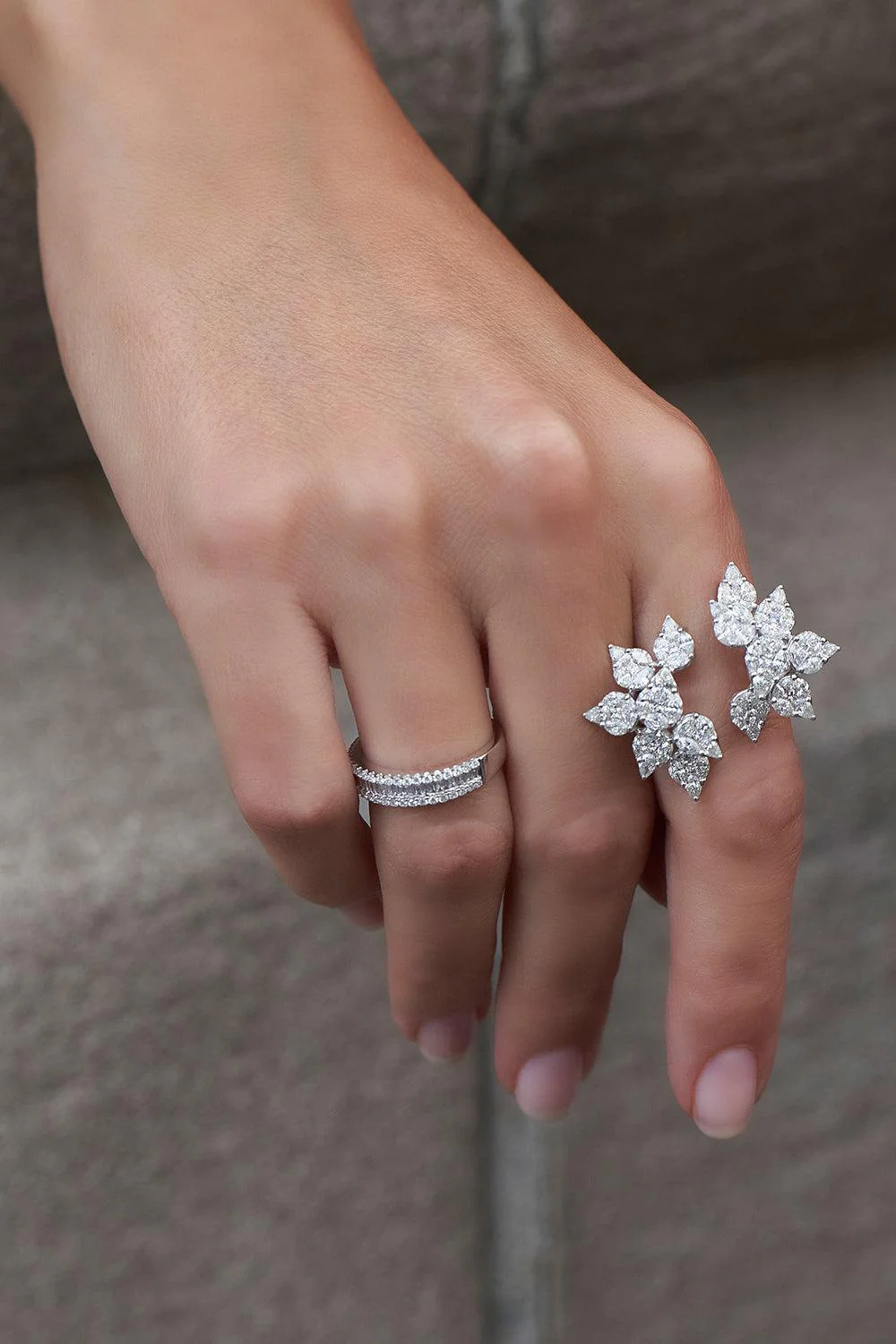 Ice Age Fjord Open Diamond Cocktail Ring - Image 2