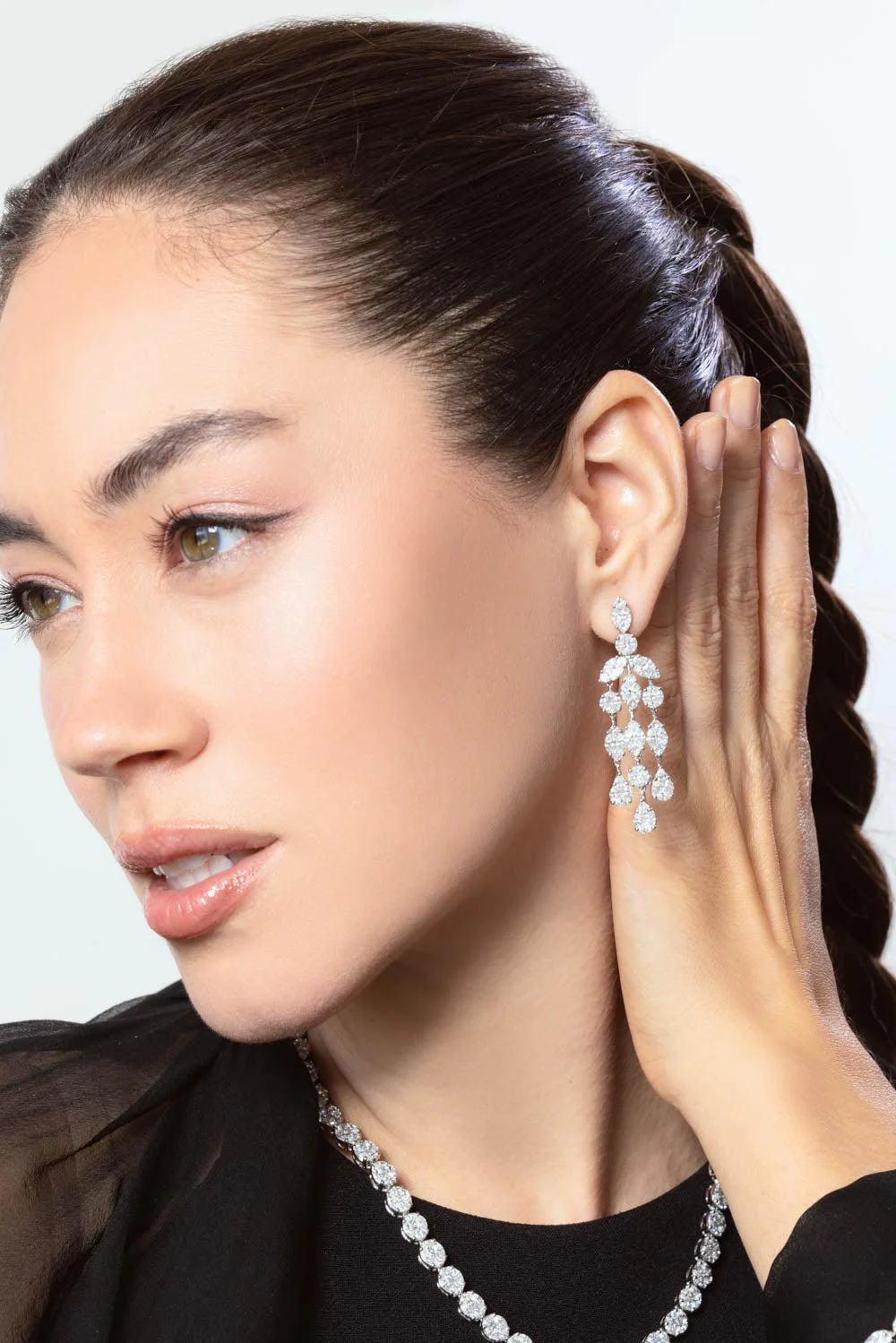 Inifinity Diamond Drop Earrings - Image 3