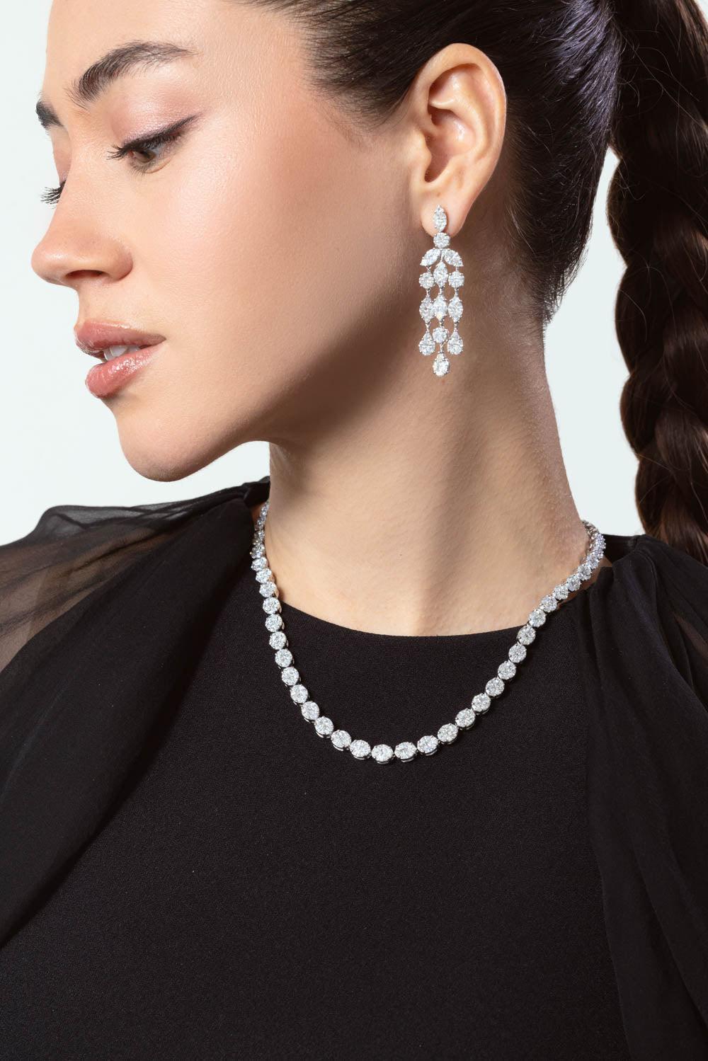 Inifinity Diamond Drop Earrings - Image 4