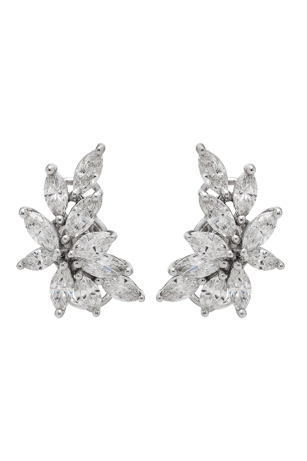 Juniper Leaf Diamond Stud Earrings