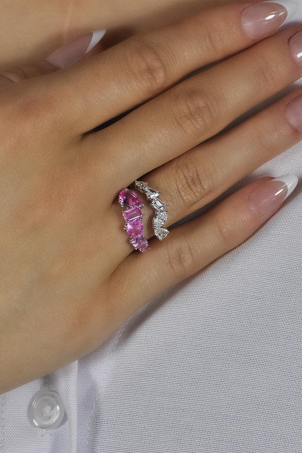 Zinnia Pink Sapphire Wrap Ring - Image 2