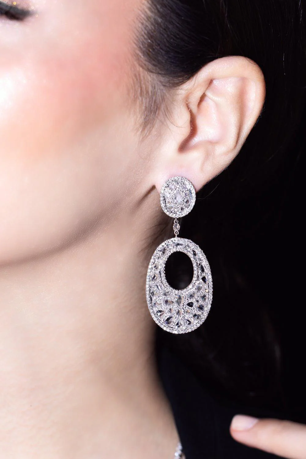 Wavy Diamond Earrings - Image 3