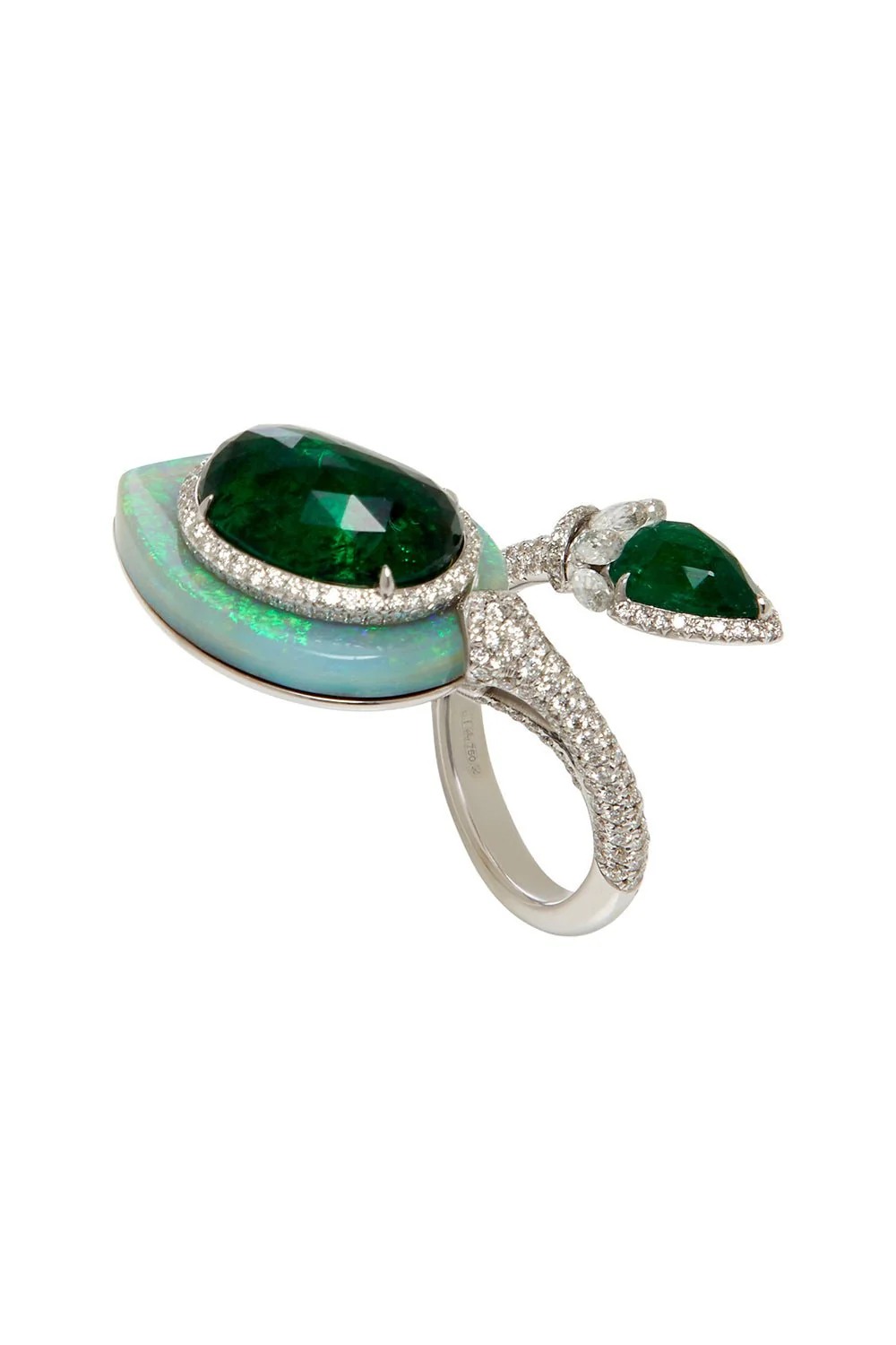 Aura Rosecut Emerald Opal Ring