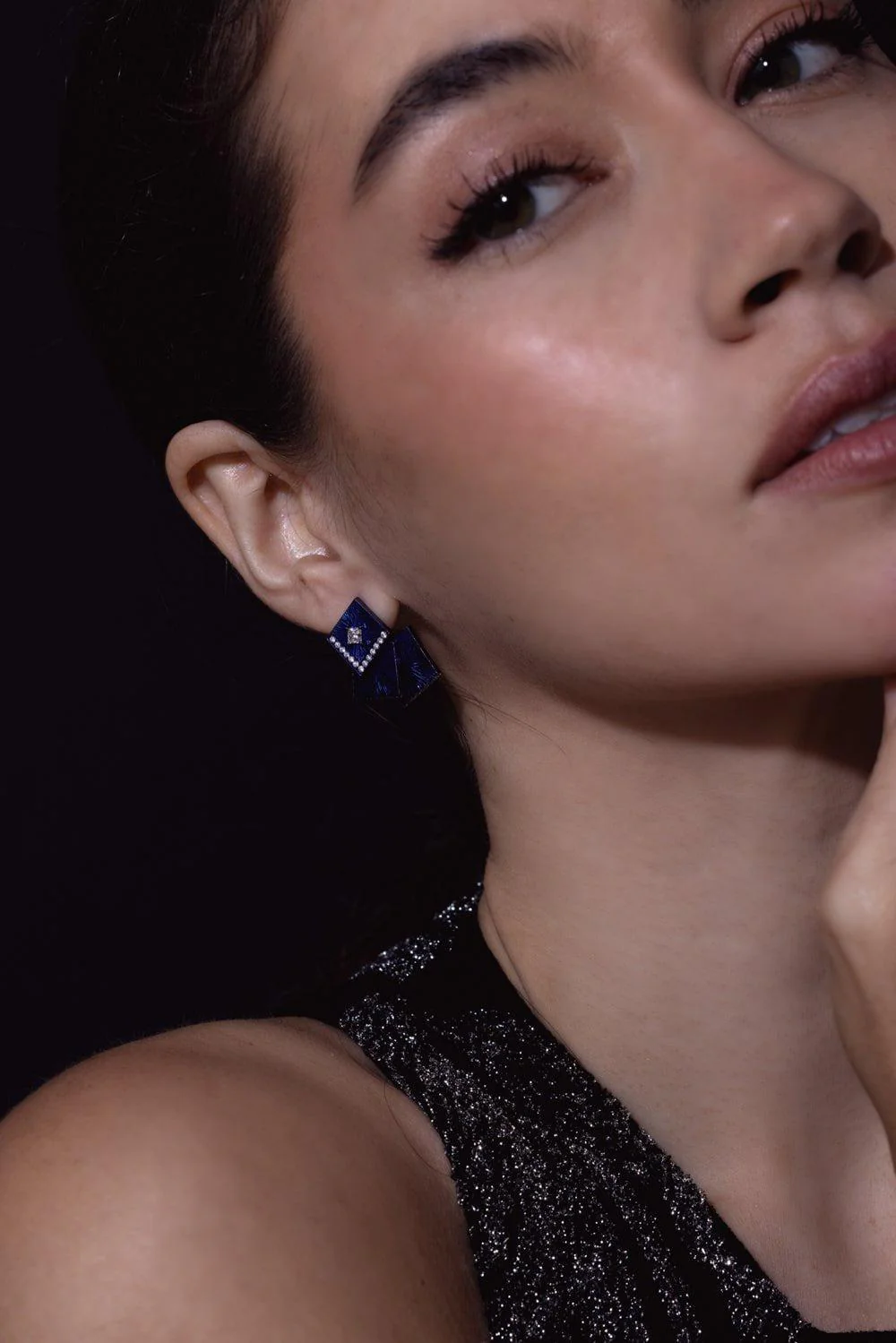 Blue Multi Square Earrings - Image 2