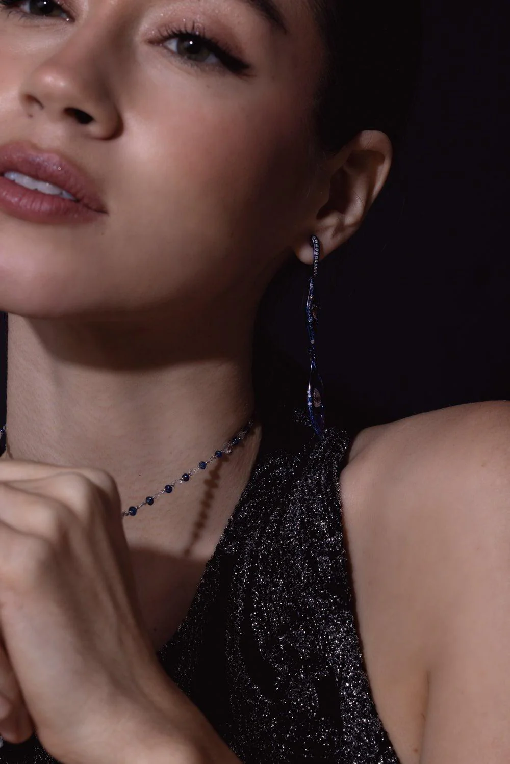 Blue Sapphire Drop Earrings - Image 4