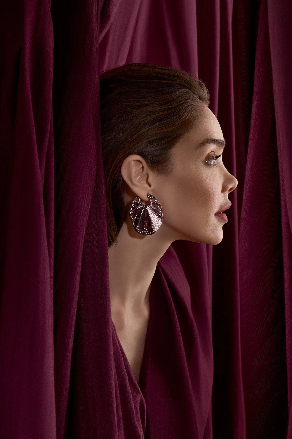 Brown Toned Diamond Earrings - Image 2