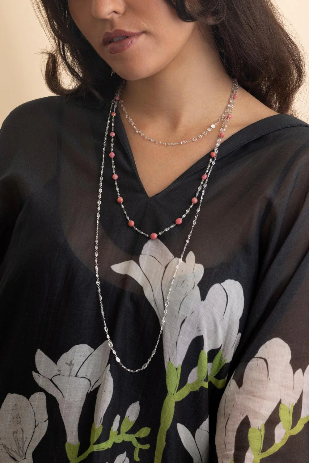 Conch Pearl Luminescent Rose Necklace - Image 3