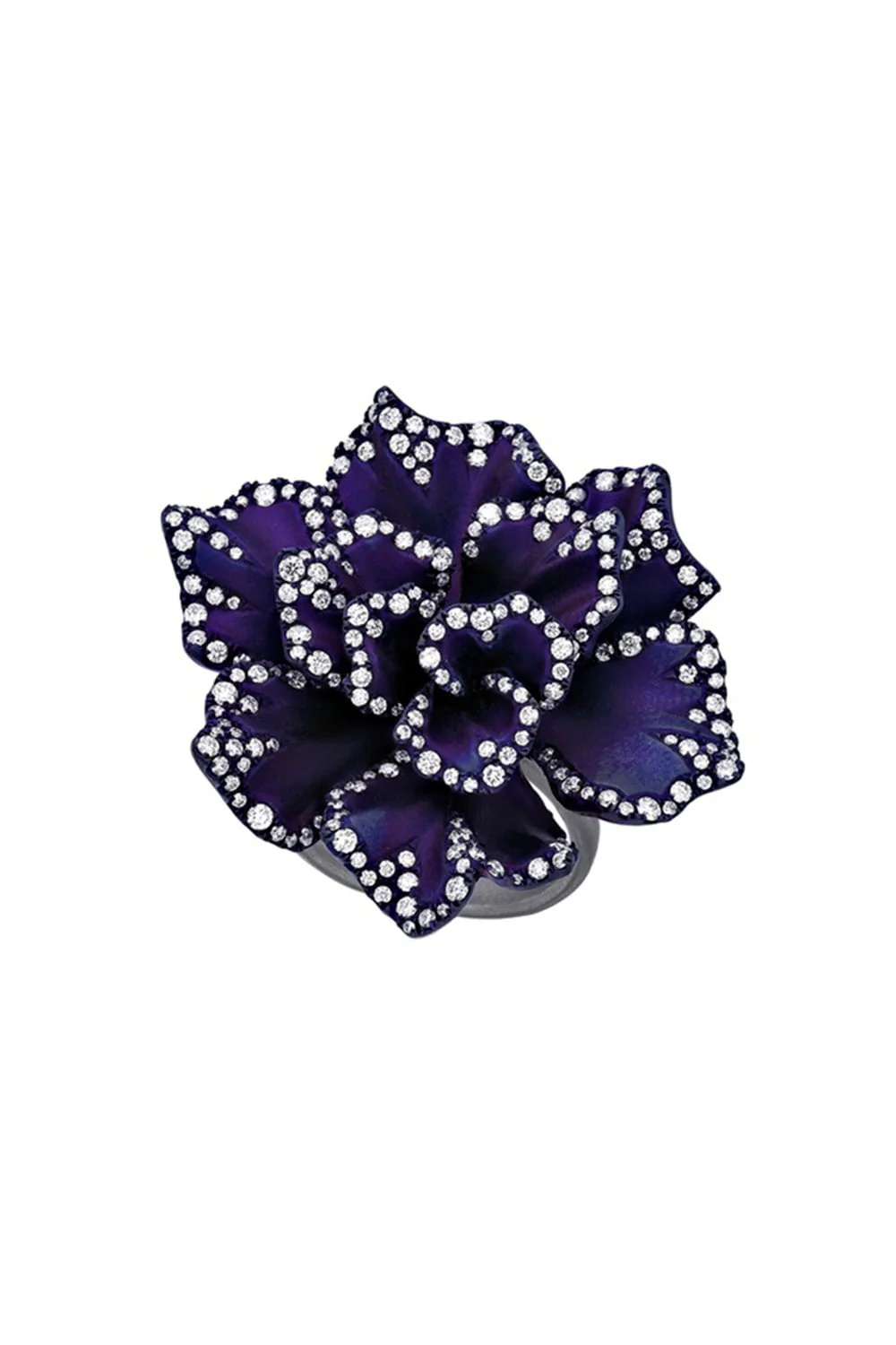 Diamond Flower Ring Brooch