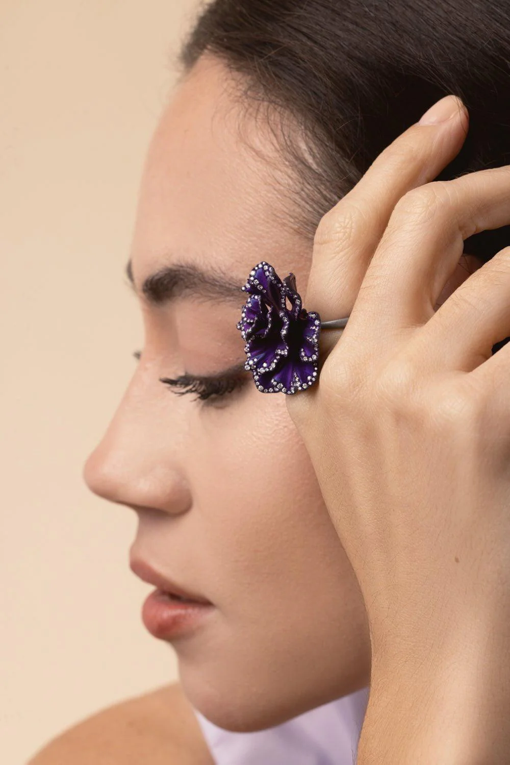 Diamond Flower Ring Brooch - Image 2
