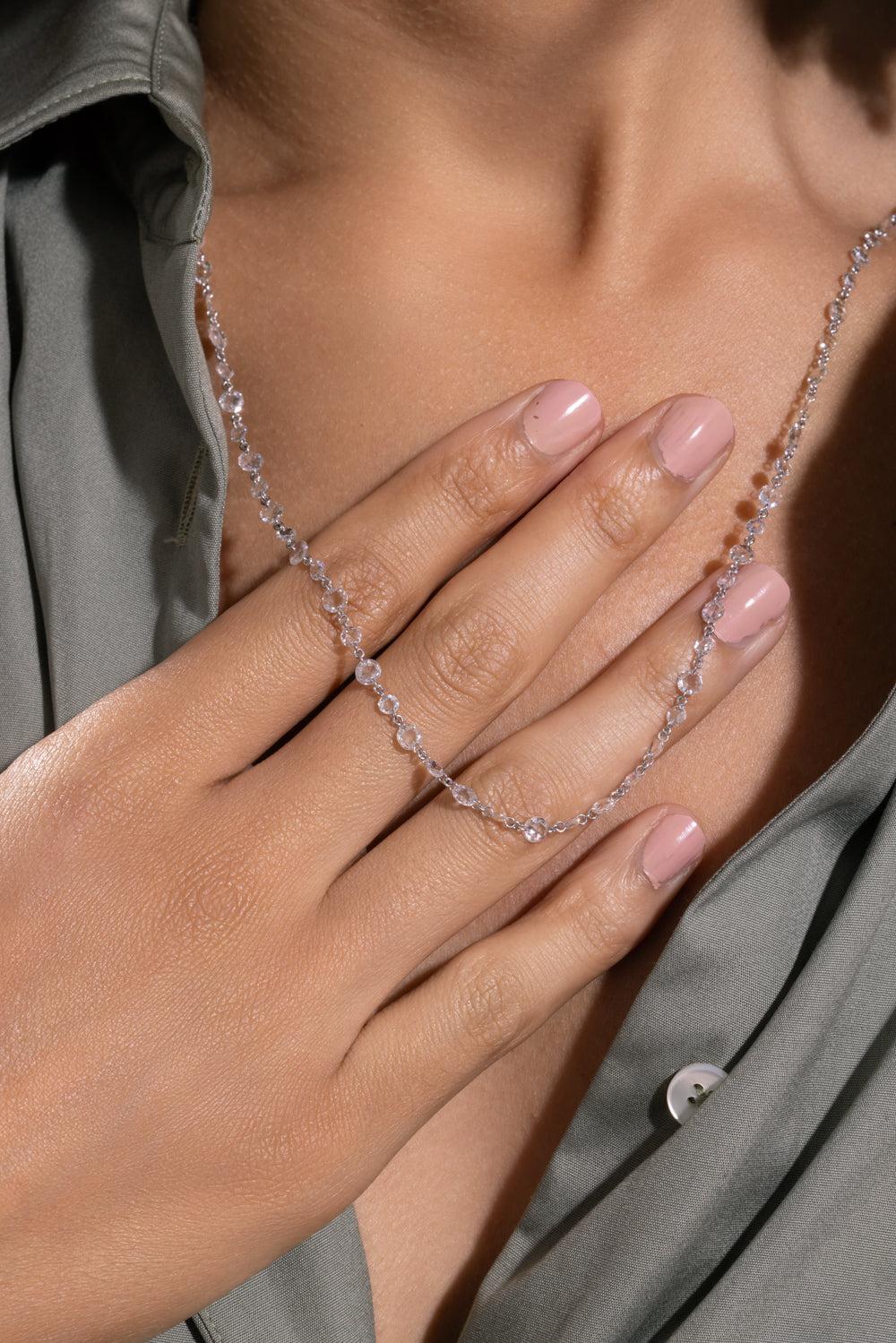 Diamond Round Rosecut Necklace - Image 3
