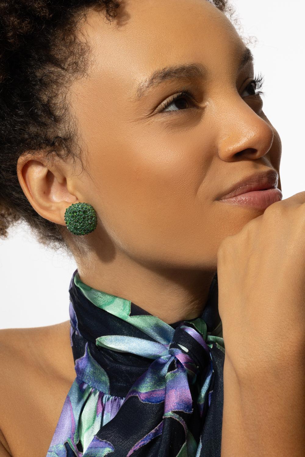 Green Titanium Tsavorite Earrings - Image 2